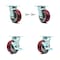 Service Caster 5 Inch Poly on Aluminum Caster Set with Roller Bearing 2 Swivel Lock 2 Brake SCC SCC-30CS520-PAR-BSL-2-TLB-2 - alternate 1